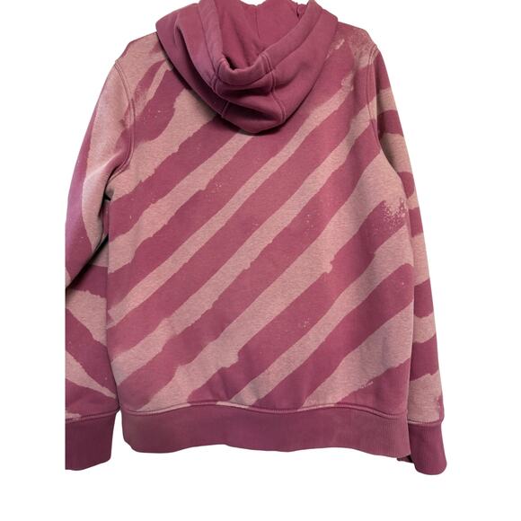 Carhartt Hoodie One of a Kind Bleach Striped Custom Woodrose Women's 8-10 Medium - Picture 9 of 16